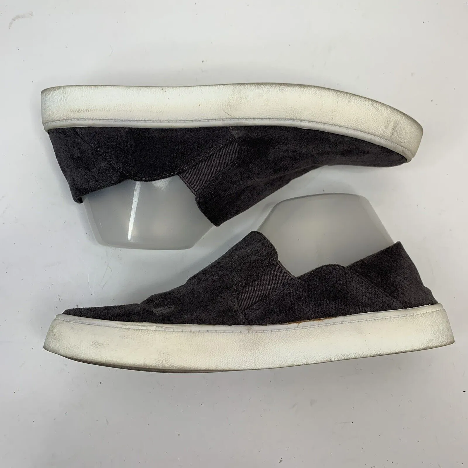 Steve Madden Sz 8 Loafer Fayna Slip On Dark Gray Vegan Suede Fabric Shoe Casual - Image 4