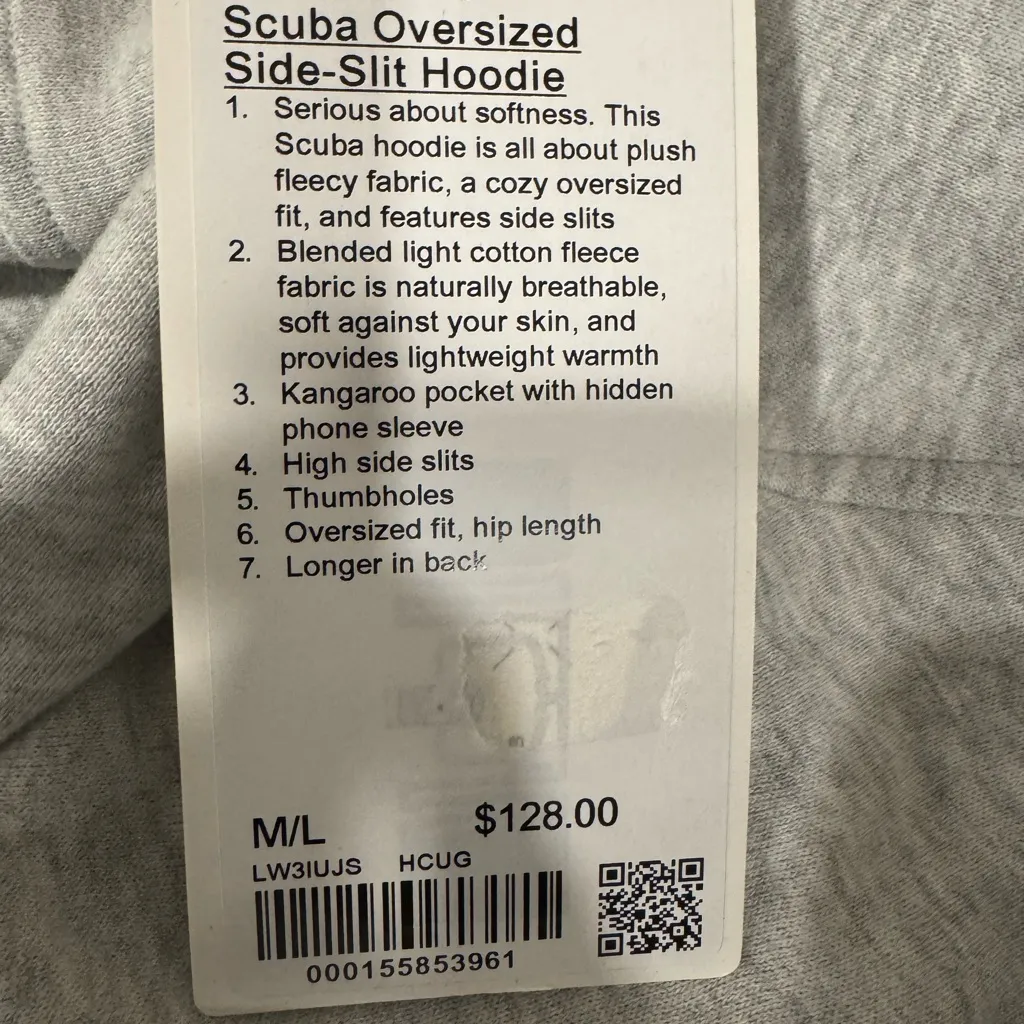 NWT LULULEMON - Scuba Oversized Side-Slit Hoodie - $128 - Size M/L - Image 4