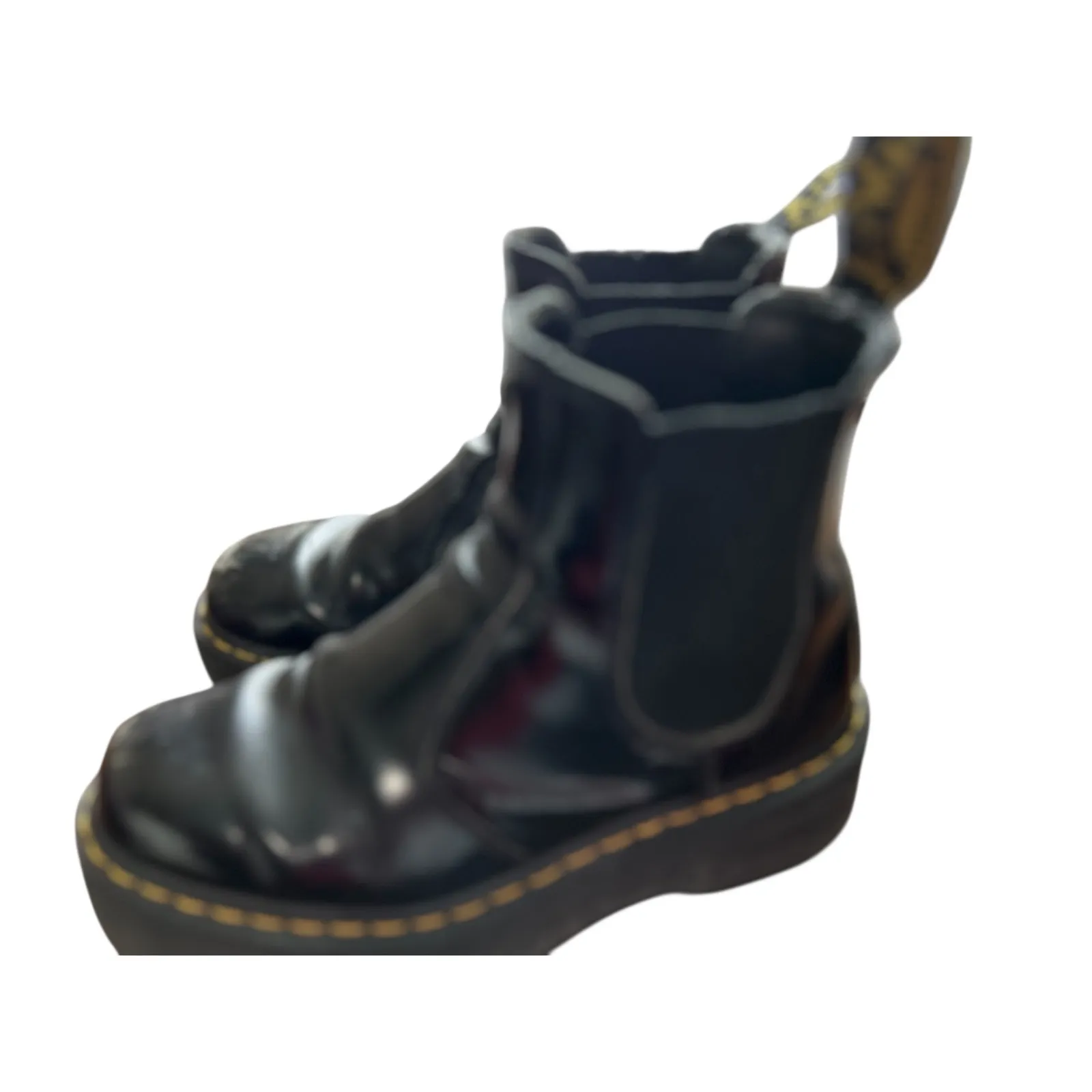 Dr Martens 2976 Quad Black Patent Leather Chelsea Boots Platform Size 7 - Image 9