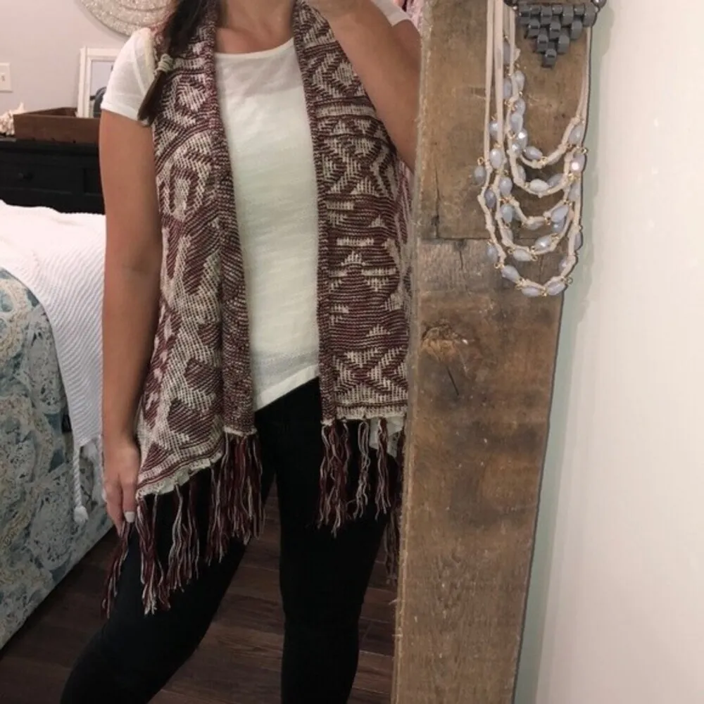 CHERISH large boho open fringe sweater cardigan - Image 2