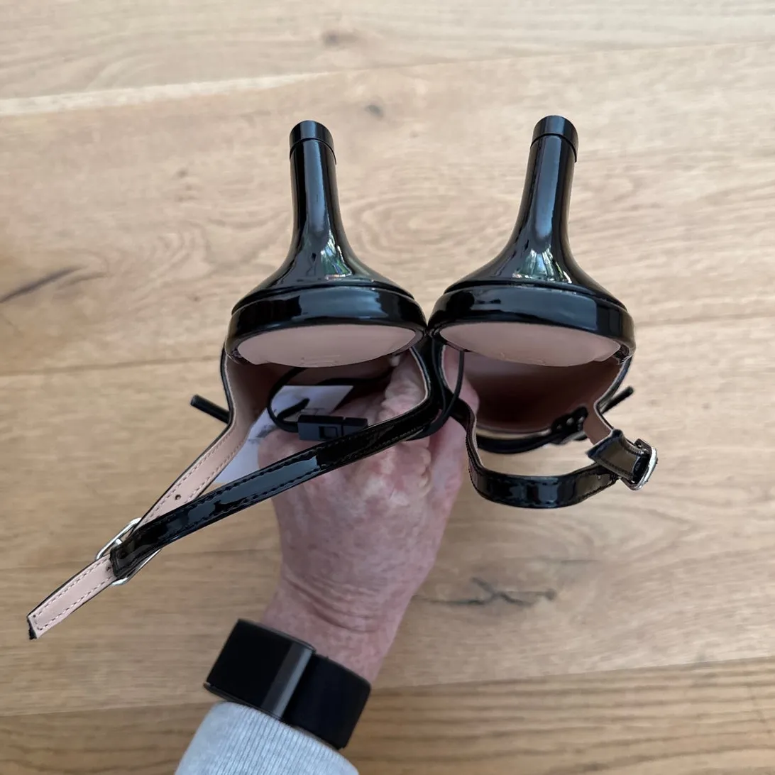 LOFT Pumps Buckle Strappy Slingback Size US6 Black - Image 6