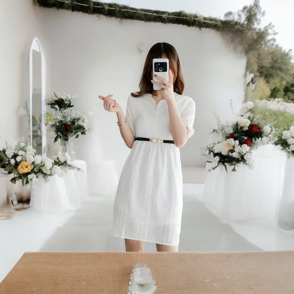 Thin Double Faux Pearl Buckle Solid Color PU Leather Waist Thin‎ Belt One Size Black - Image 11