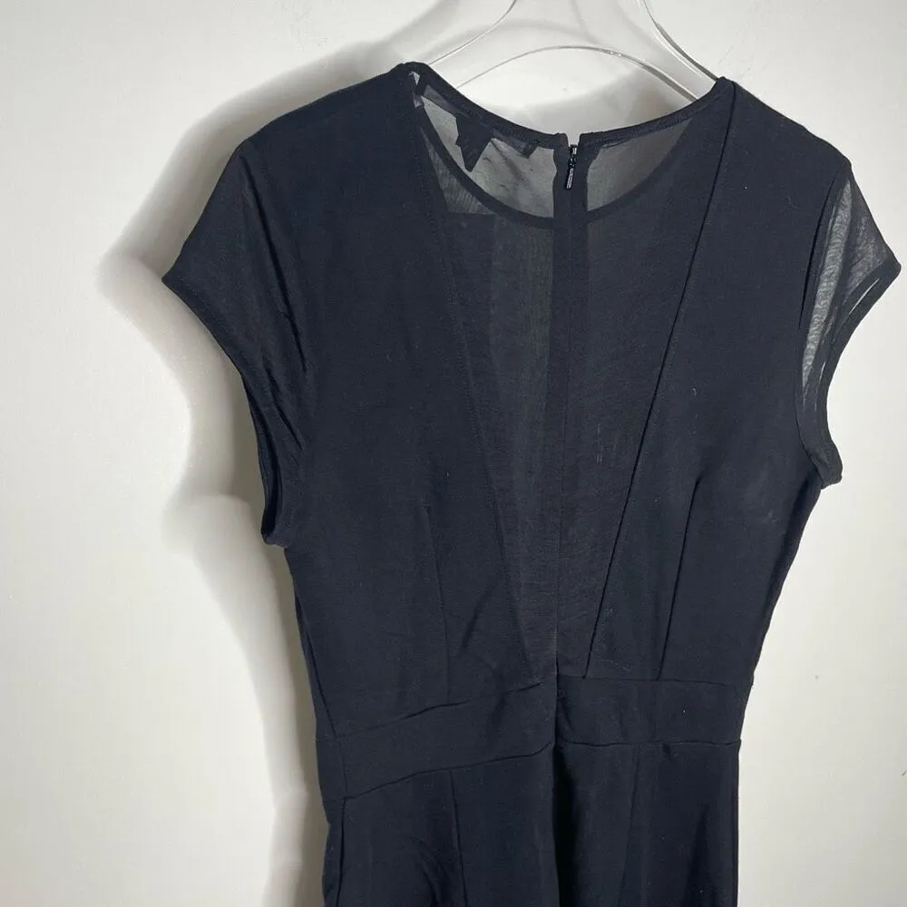 NEW French Connection Marie Chiffon Jumpsuit Mesh Detail Pants 7GHAH Black 6 nwt - Image 8