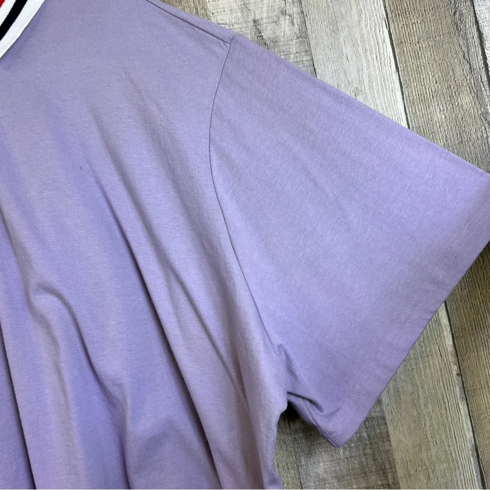 Wild Fable Size 2X Lilac Short Sleeve Cropped Top w/Collar and 3 Button … - Image 3