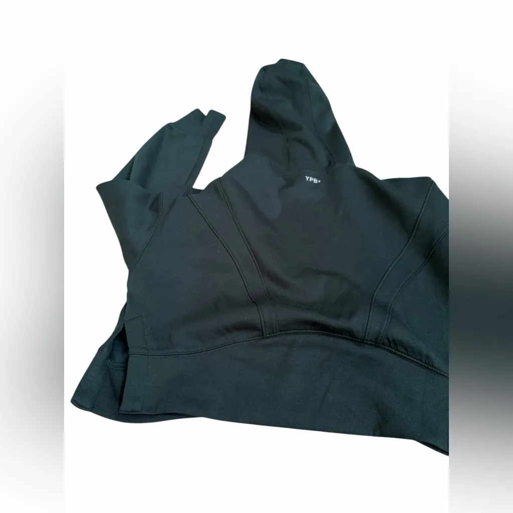 Abercrombie & Fitch YPB neoknit crop hoodie jogger set, evergreen XS - Image 4