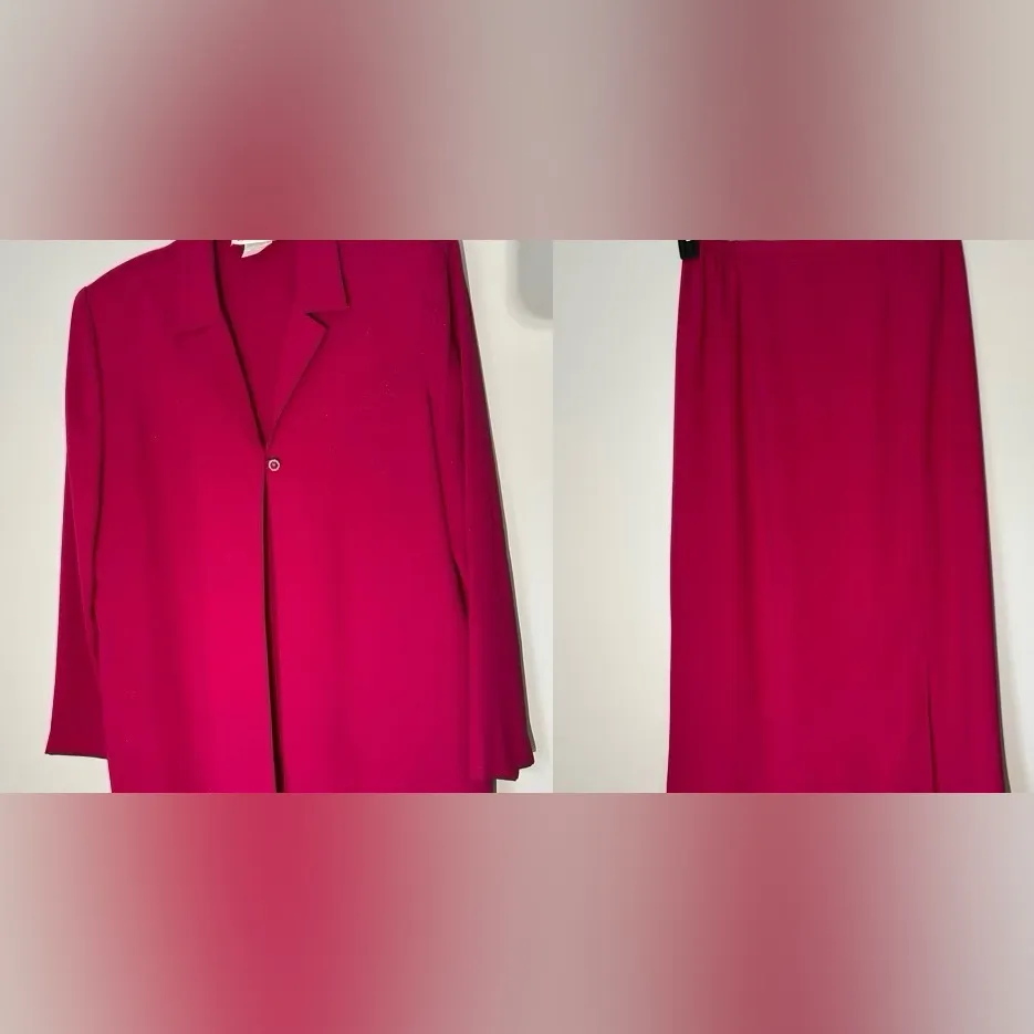 Chic Fuchsia Women's Skirt Set with Light Glitter Size 12/14(read)Made‎ In USA Pink - Image 2