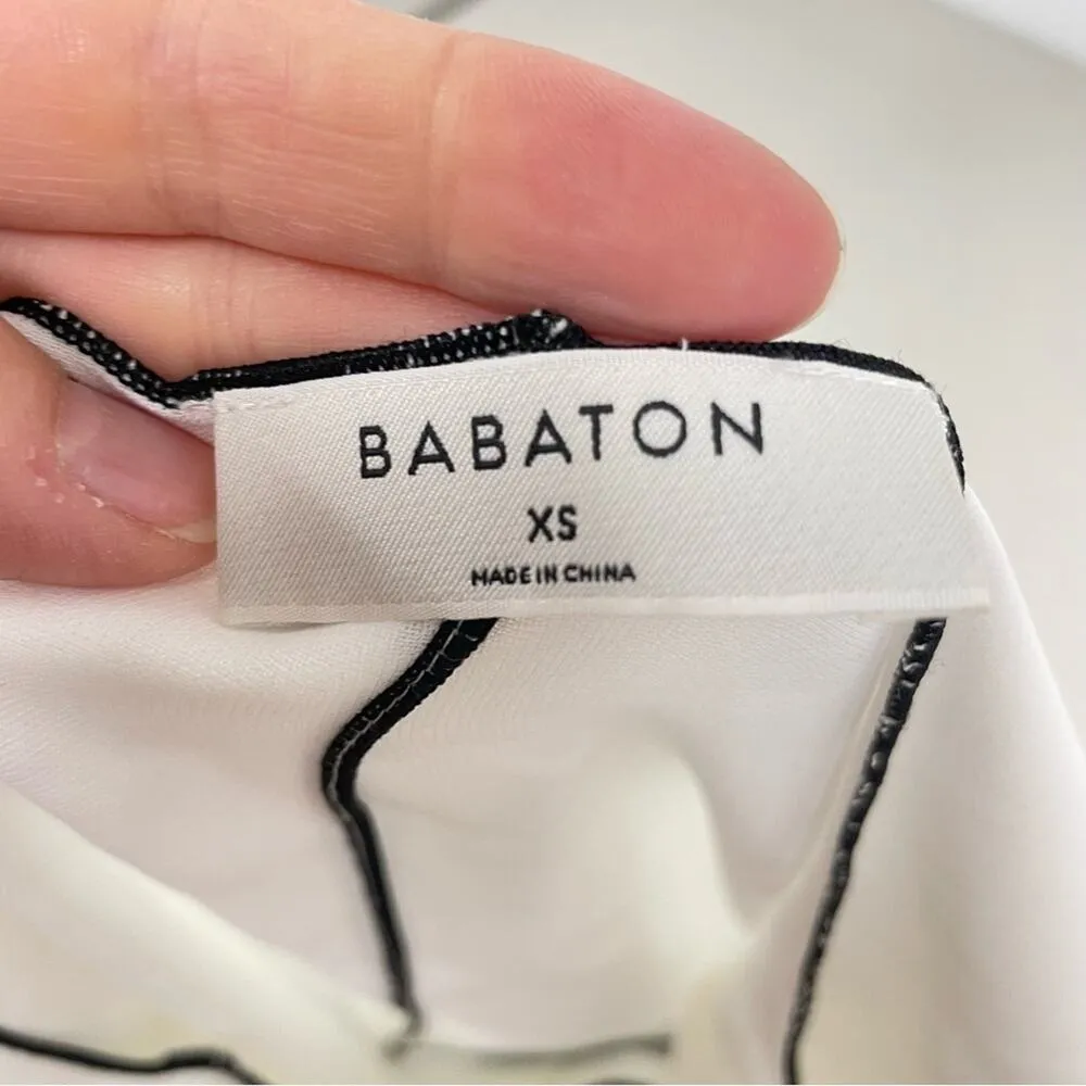 Babaton Aritzia White Silky Tie Front Cropped Blouse Womens XS Preppy Classic - Image 6