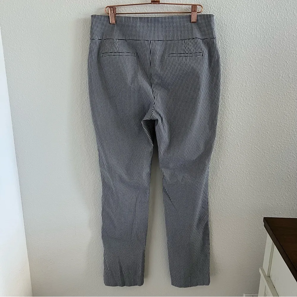 Charter Clun Pants Shop Cambridge Slim Navy White Gingham Pants Work Office 8 - Image 3