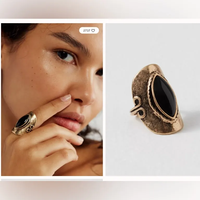 Free people Elegant Black and Gold Ring - Image 2