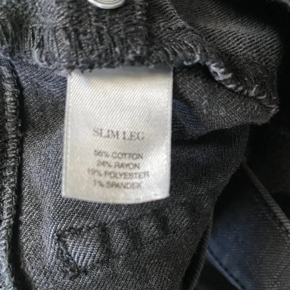 White House Black Market women's size small black slim leg black denim jeans - Image 7