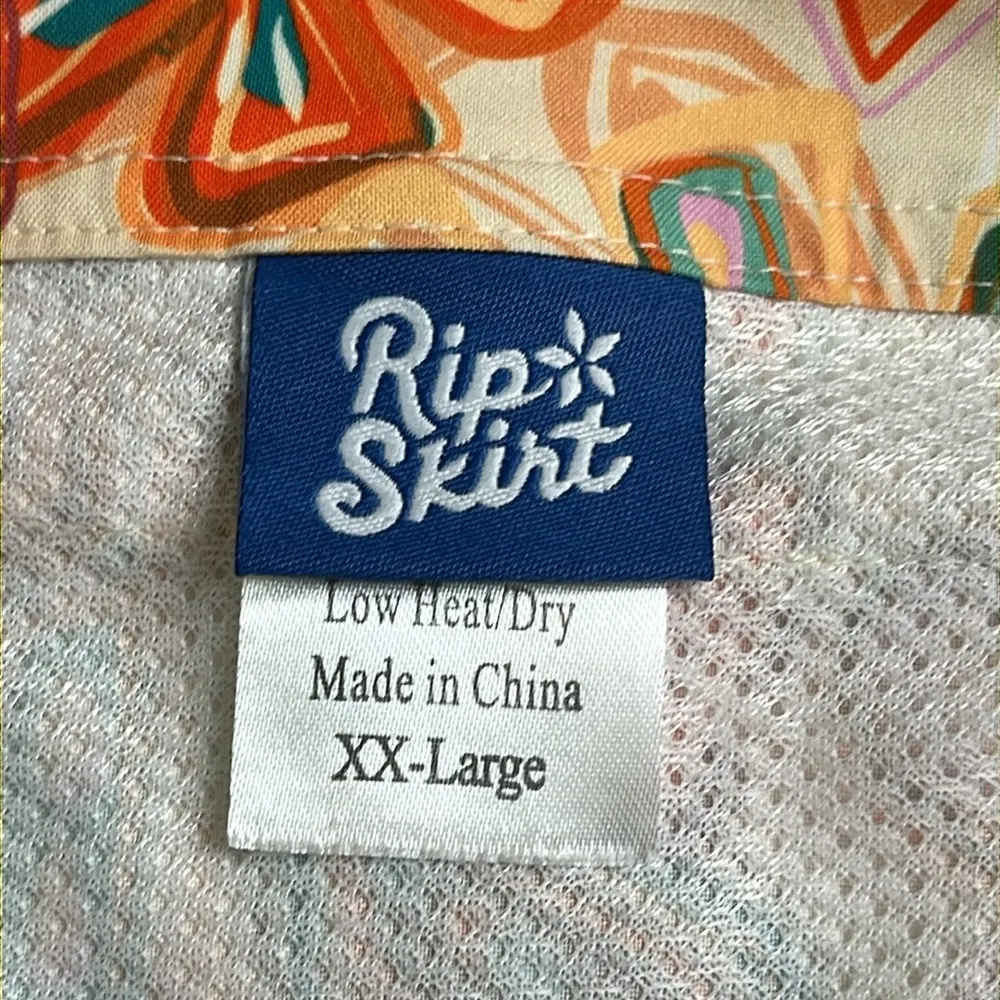 RipSkirt Hawaii with Pockets Athletic Skirt Sporty Tie/ Velcro Fly, Size XXL Orange - Image 6