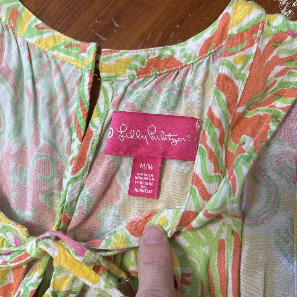 Lilly Pulitzer for Target Challis Romper Happy Place Size Medium Spring Summer - Image 2