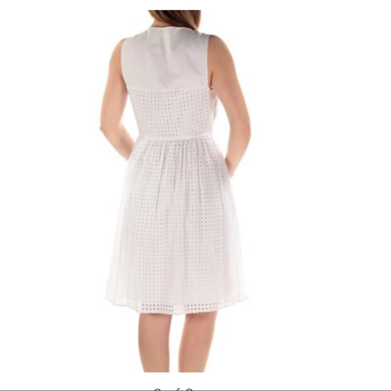 MAISON JULES Womens White Eyelet Dress‎ - Image 2