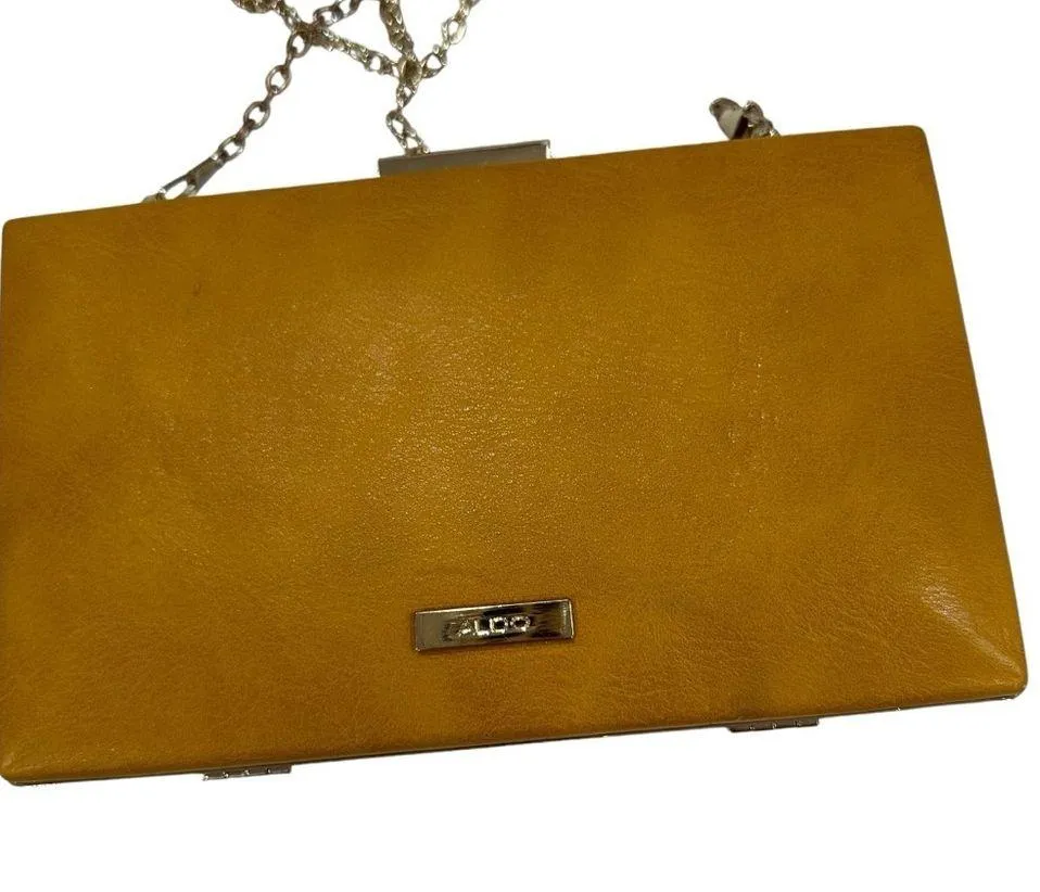 Aldo mustard yellow gold studded clutch - Image 6