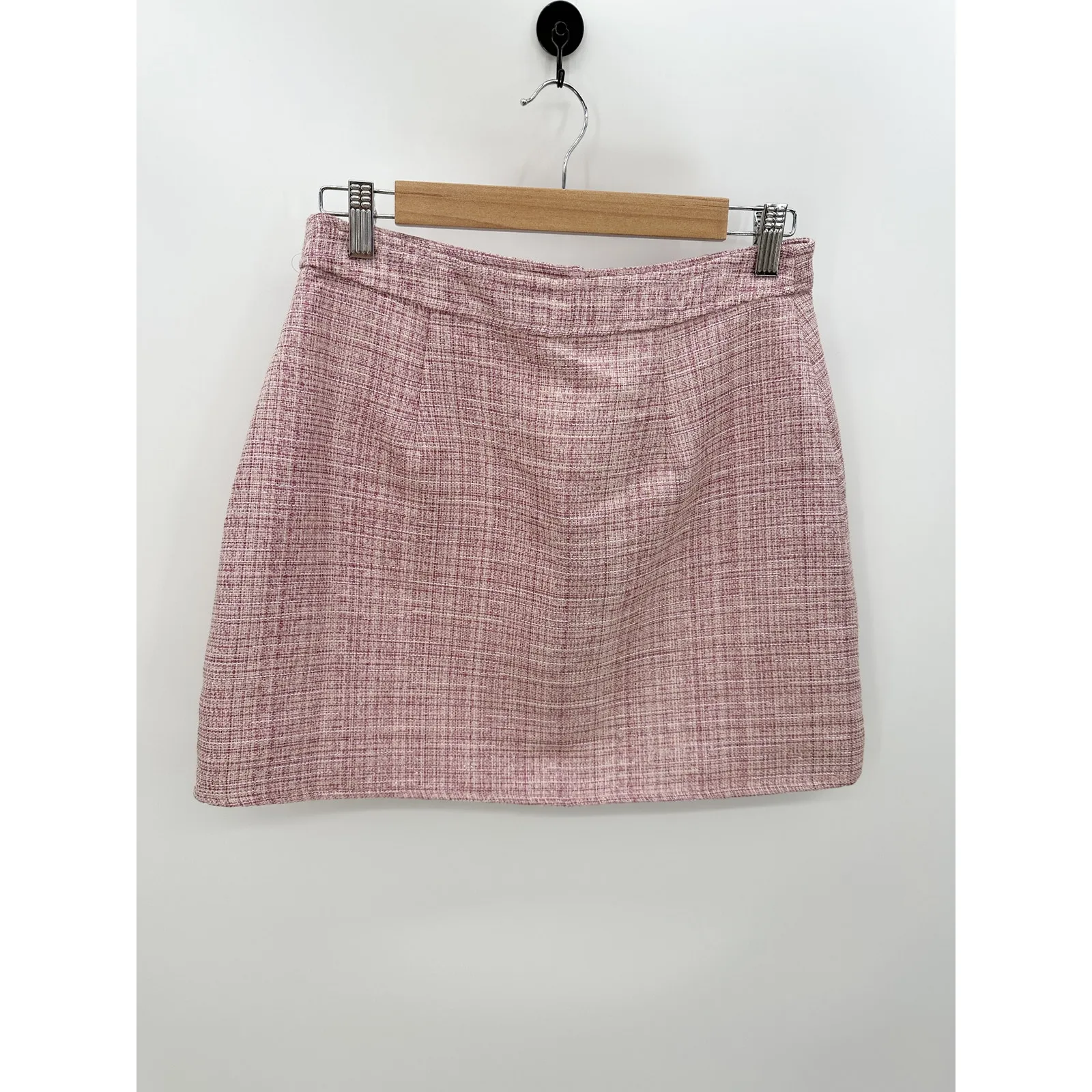 Majorelle Ariah Pink Tweed Button Front Mini Skirt Womens Size Medium - Image 2