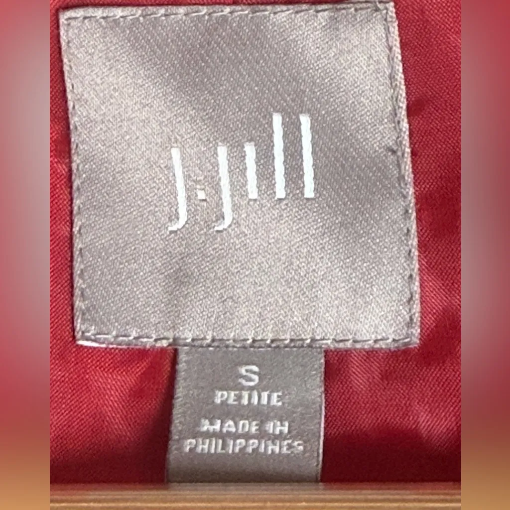 J.Jill Women’s Red Wool Blend Tailored Coat Jacket Pea Coat Petite Small Size undefined - Image 4