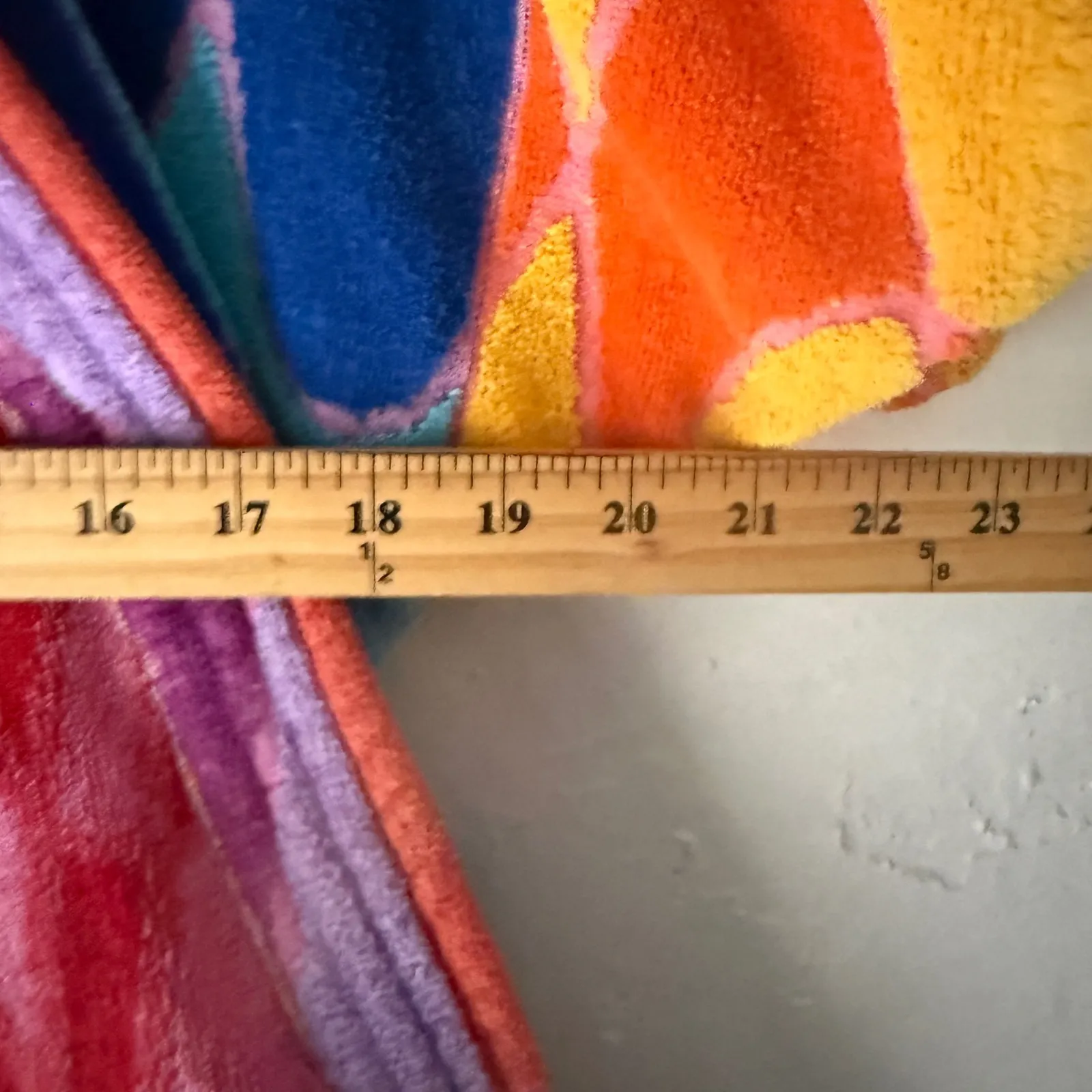 Vintage 70s Saydah Collection Terry Cloth Robe Kimono Rainbow Print Belted Retro Orange Size undefined - Image 7