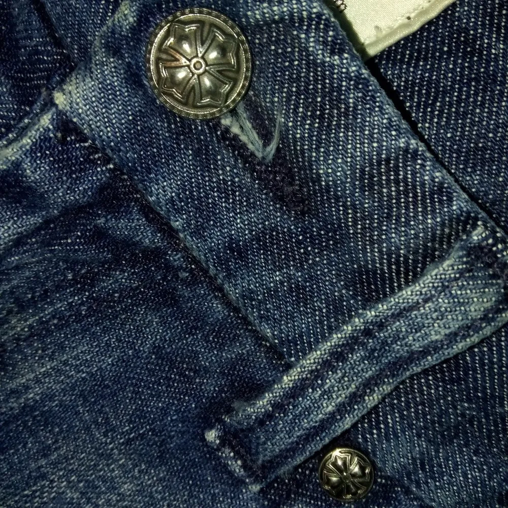 DPD 31x33 Deluxe Premium Denim Fleur de Lis Stitched Pocket Jeans Blue Size 31 - Image 3