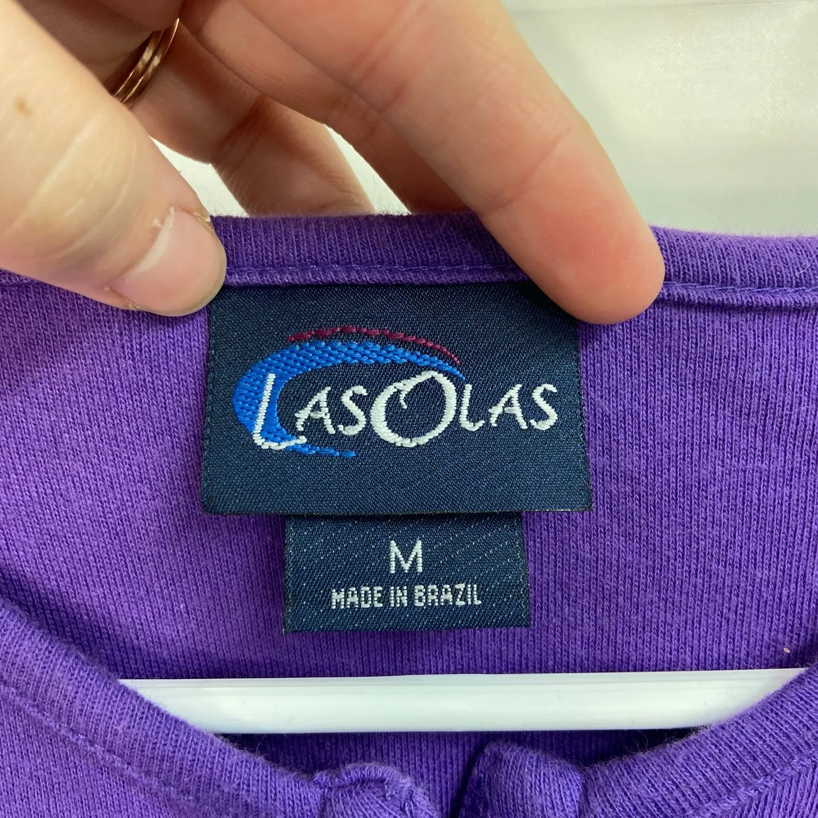 Vintage Las Olas women's purple floral button soft knit cardigan sweater cotton - Image 6