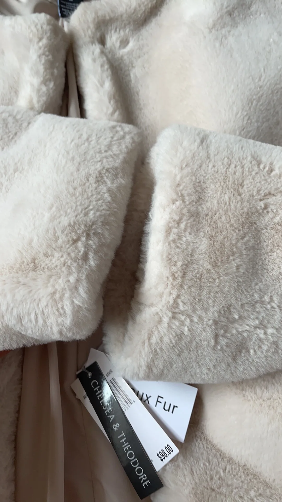 Fully lined faux fur jacket Chelsea & Theodore Tan Size M - Image 6