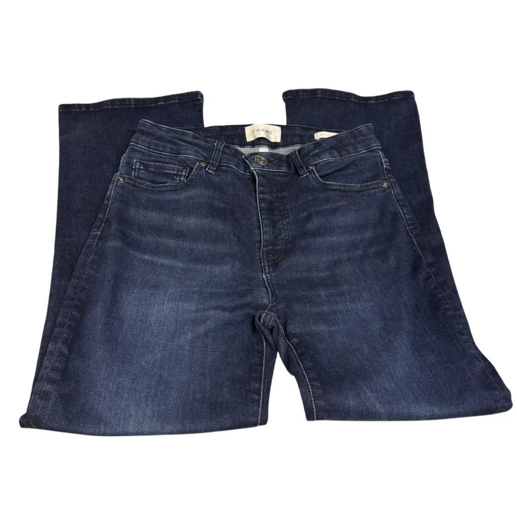 Frame Le Crop Mini Boot High Rise Dark Wash Denim Jeans size 29 Inseam 26 - Image 4