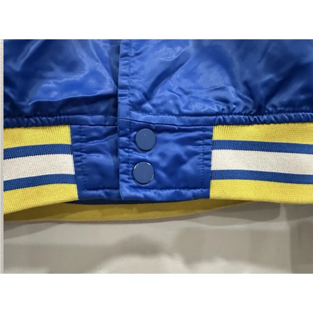 Pro Standard Warriors Satin Jacket Large L FLAW AS IS Blue - Image 5