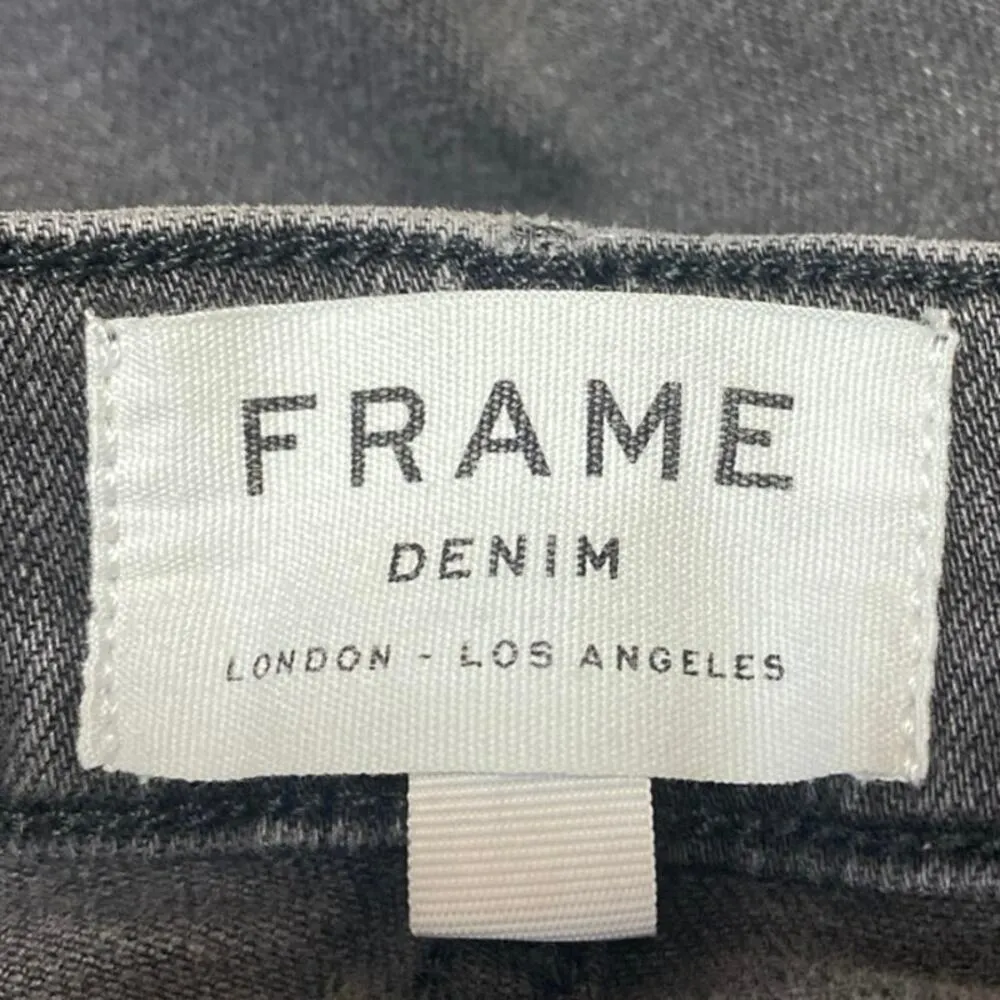Frame L'Homme Womens Black Gray Mid Rise Skinny Straight Denim Jeans Pants Sz 29 - Image 4