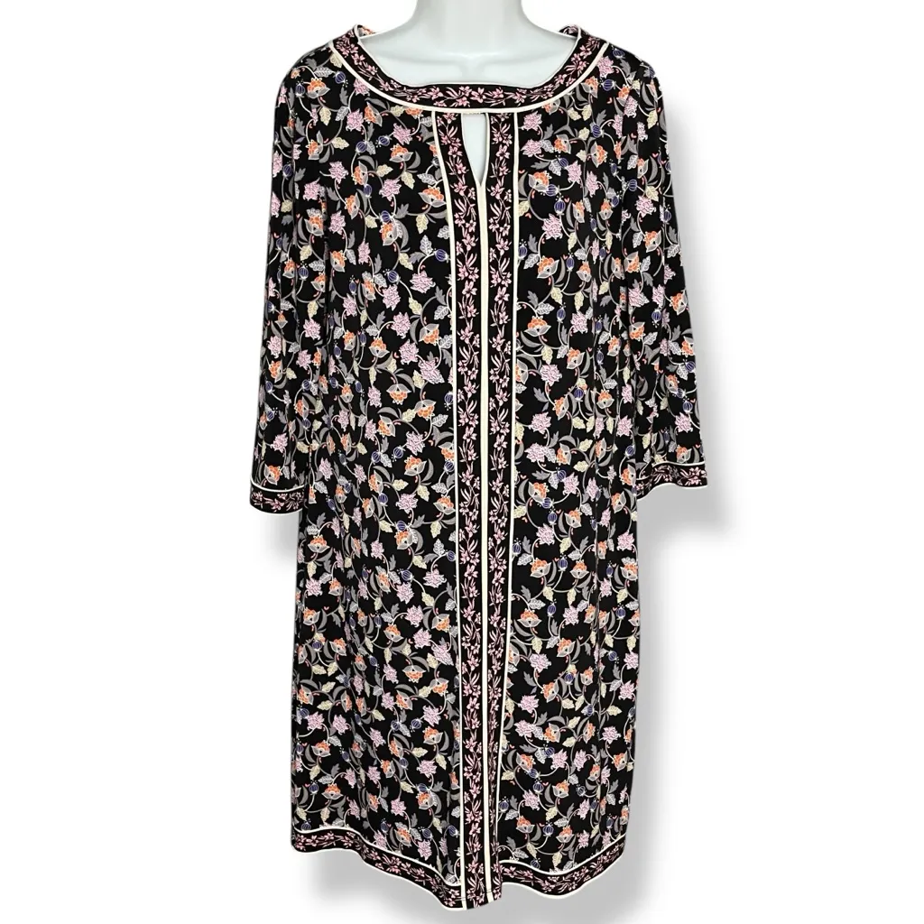 Wisp Dress Marnie Floral Black Pink Shift Size 10 Cut - Image 13