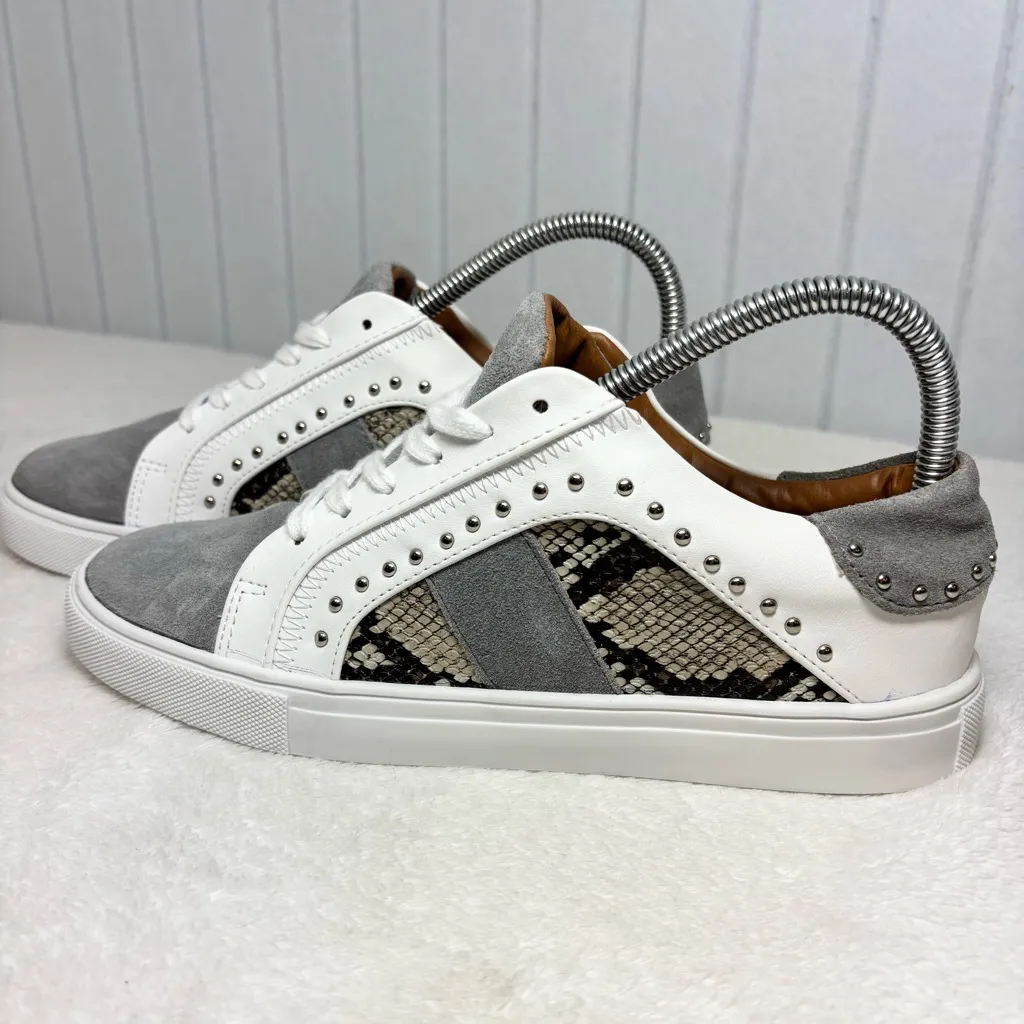 Steve Madden Annita Sneaker Leather Reptile Snakeskin Studs 7.5 Tennis Shoe - Image 6