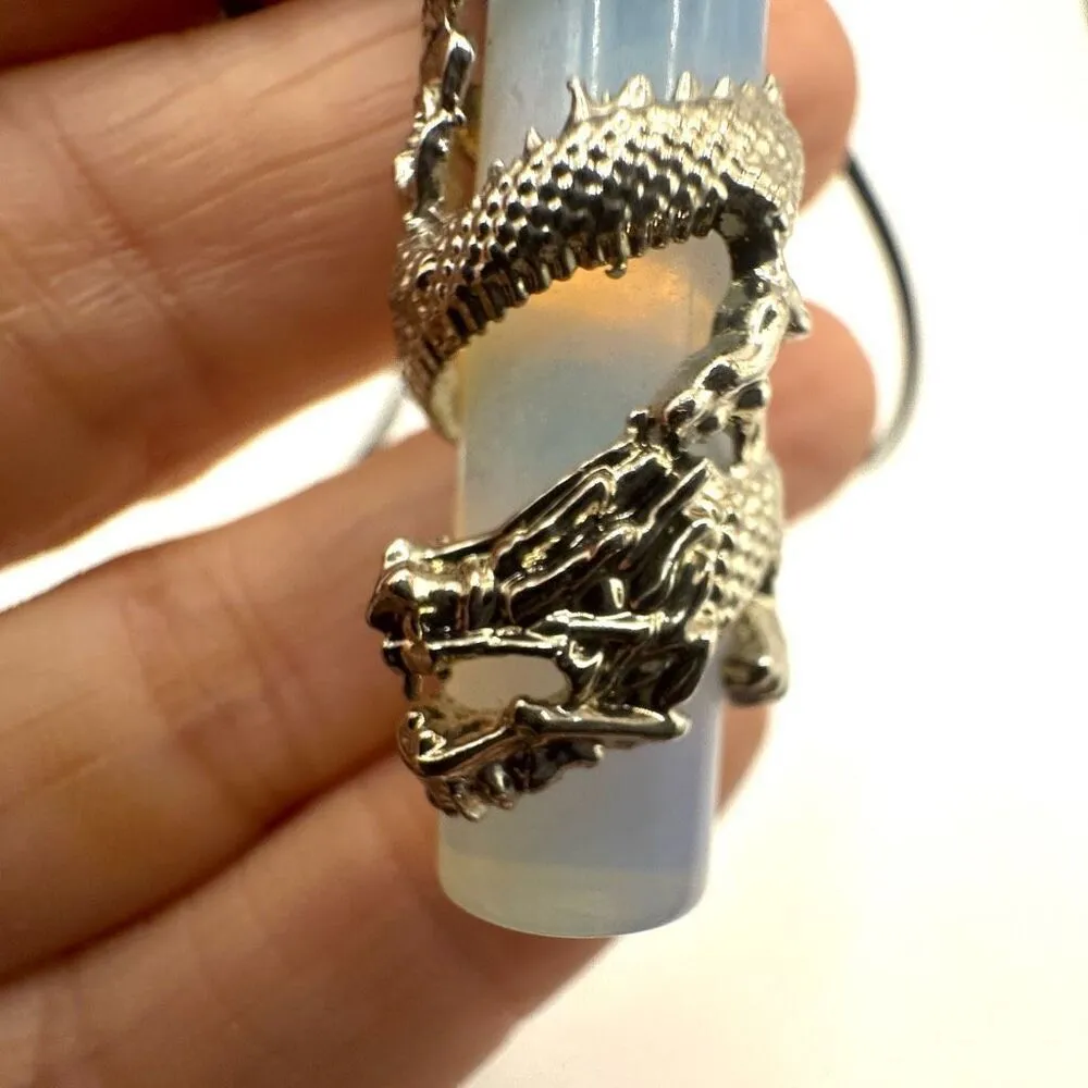 Opalite wrap around dragon pendant necklace - Image 9