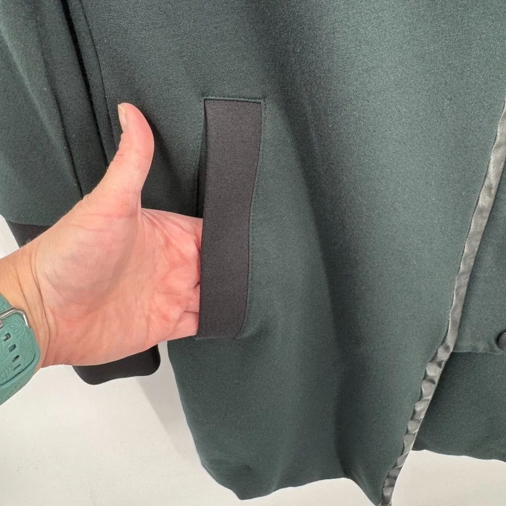 Cabi Renaissance Asymmetrical Zip Jacket‎ Womens S Green Black Rayon Style 3725 - Image 6