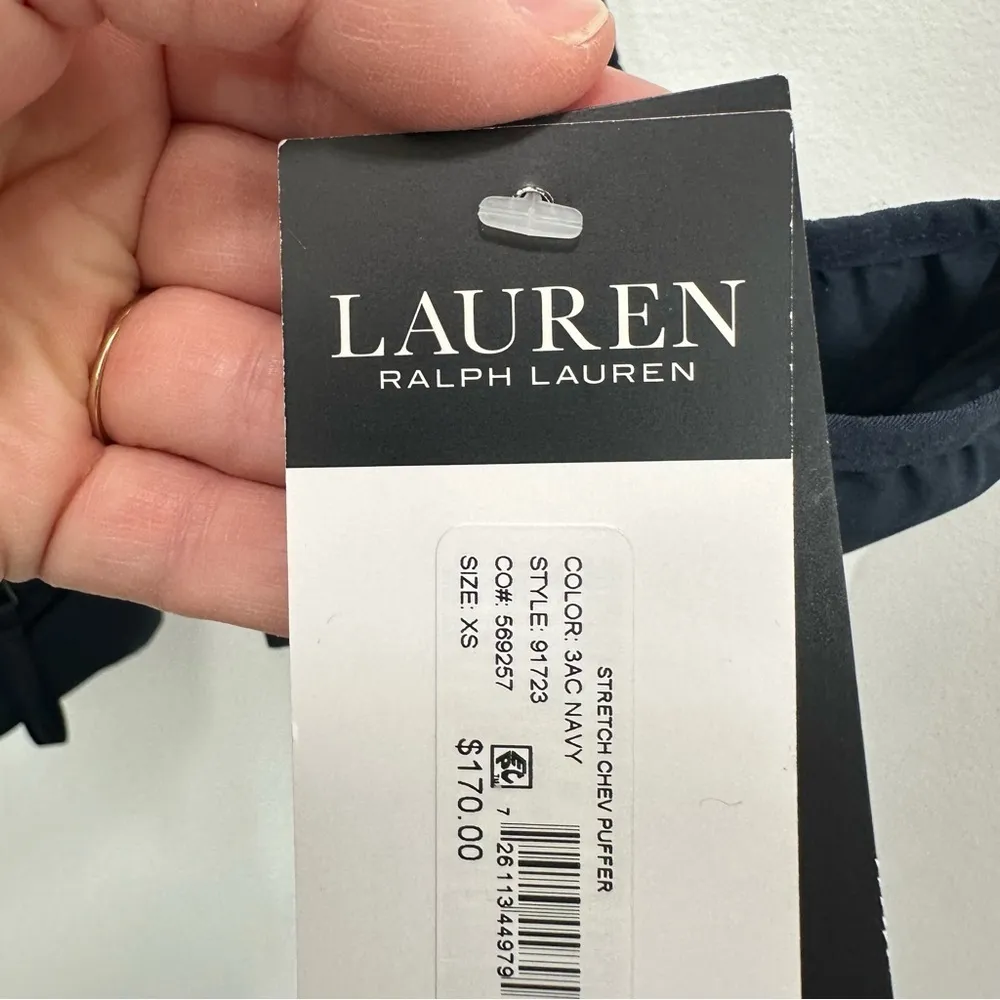 Lauren Ralph Lauren Navy Blue‎ Women's Hooded Puffer Coat Size XS NWT Apres Ski - Image 8