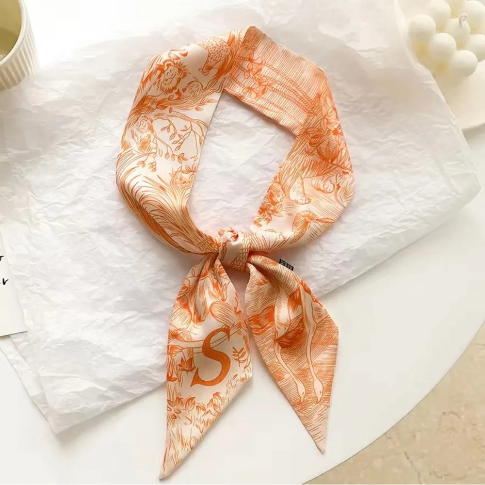 Initial / Letter S Thin Purse Scarf / Hairband / Scarf - Image 2