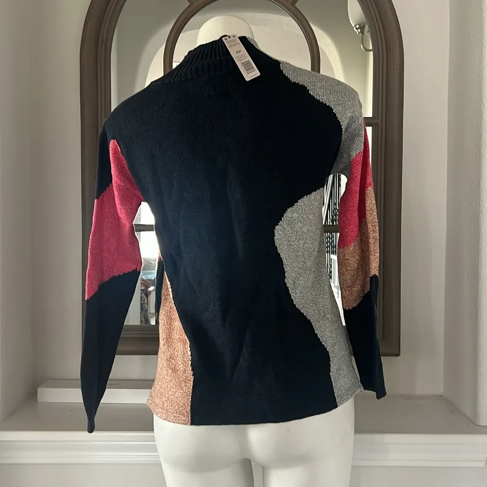 NIC+ZOE Petite Glowing Embers Sweater, Indigo Multi Size PP/PXS New w/Tag $158 - Image 4