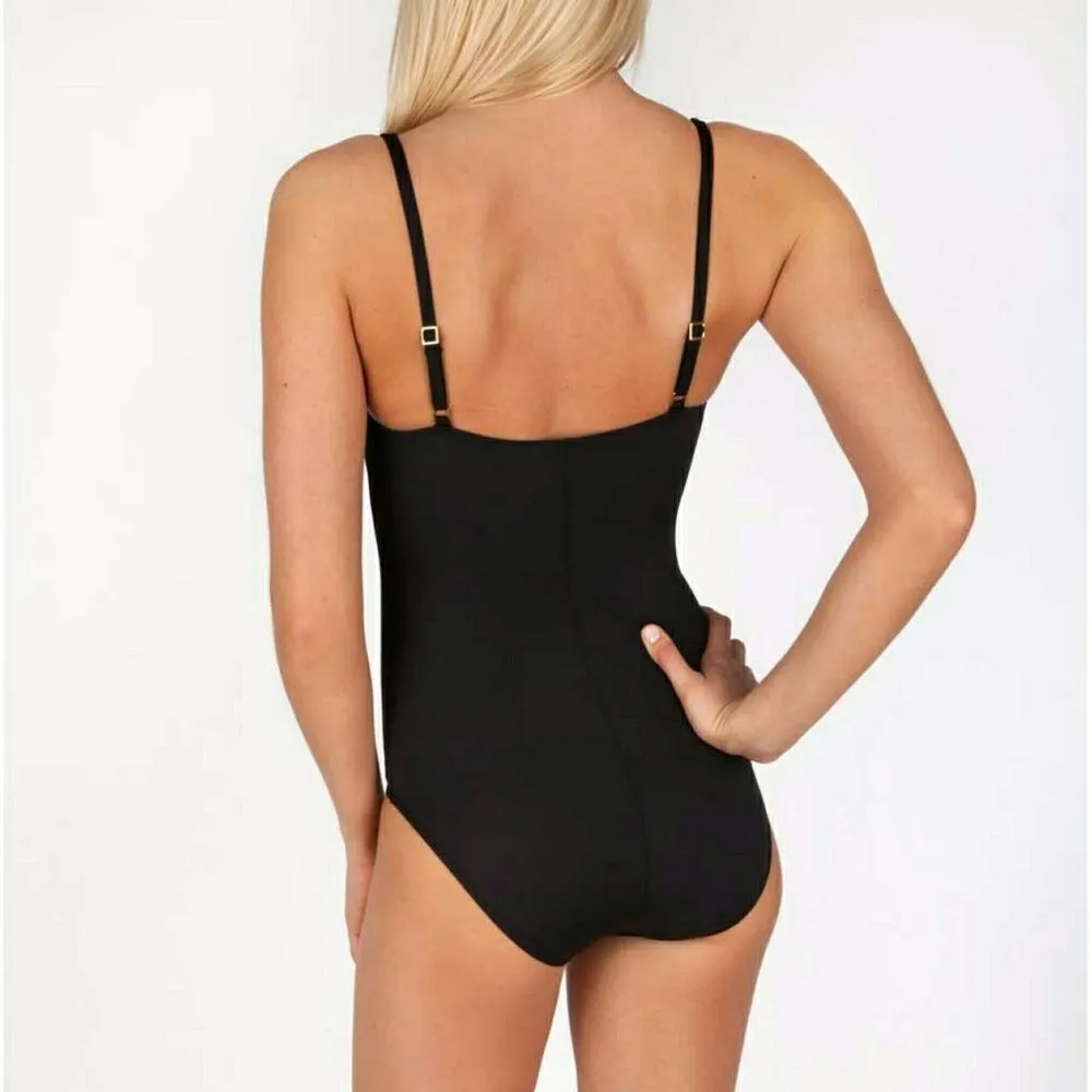 New! LA BLANCA Retro Twist-front Women's One-Piece Swimsuit Bathing Suit Size 6 - Image 5