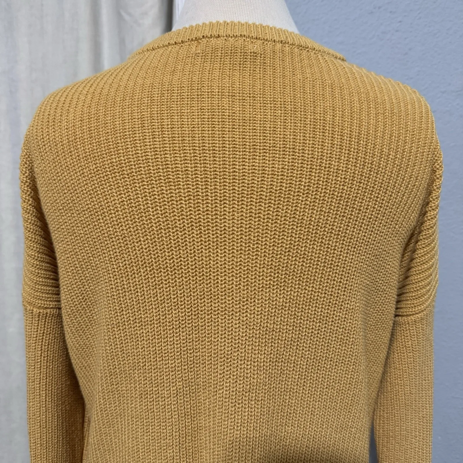Cotton On Women Knit Sweater Mustard Crew Neck Long Dolman Sleeve Size Large - Image 6