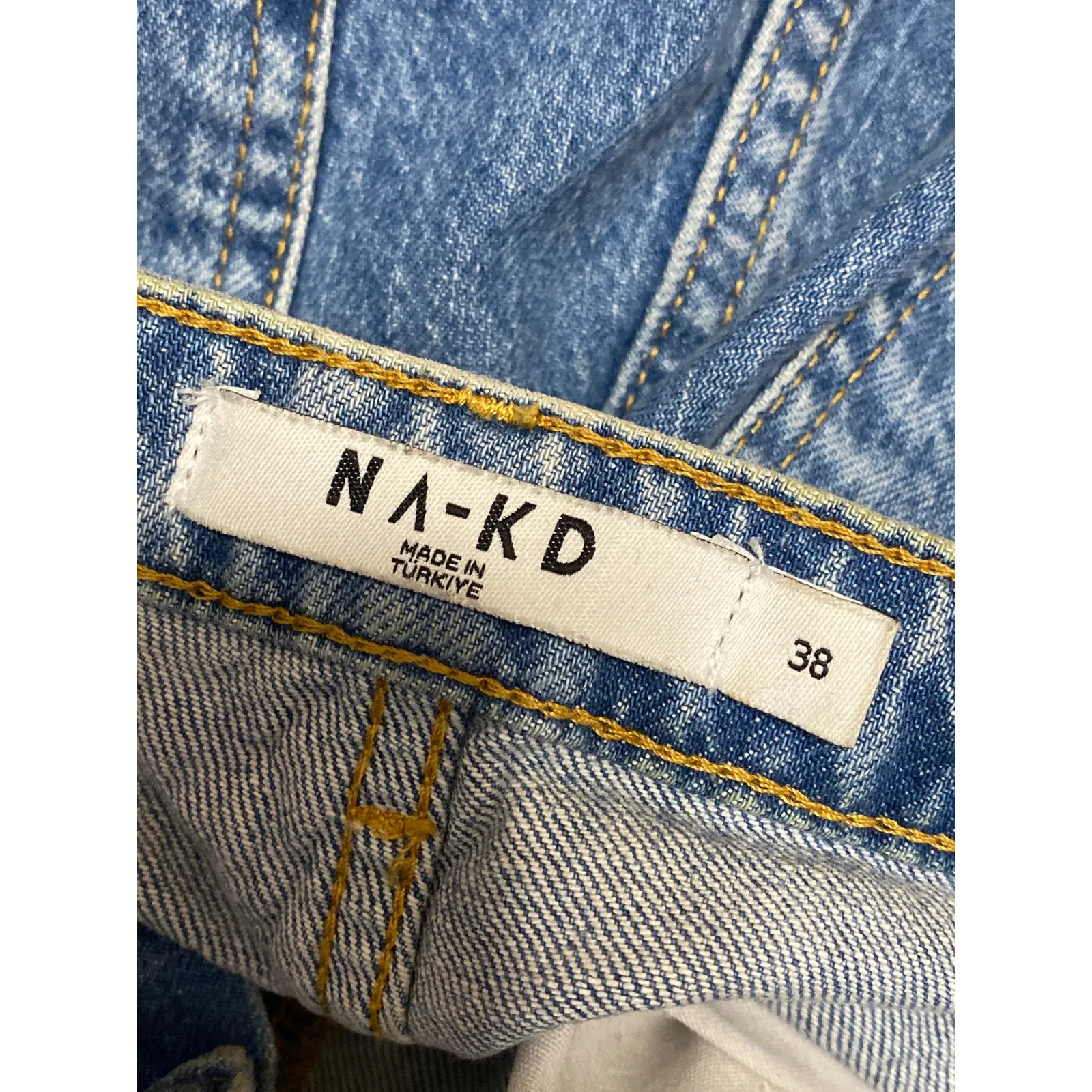 NA-KD Women's Blue High Waisted Wide Leg Straight Baggy Denim Jeans Size 38 - Image 3