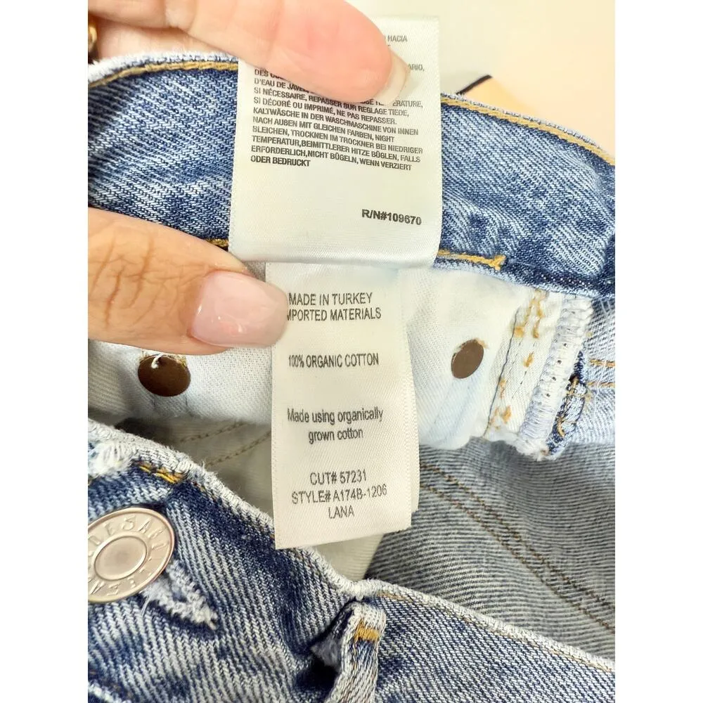 Agolde Lana Organic Cotton Straight Leg Jeans Cornerstone Vintage Blue Womens 28 - Image 5