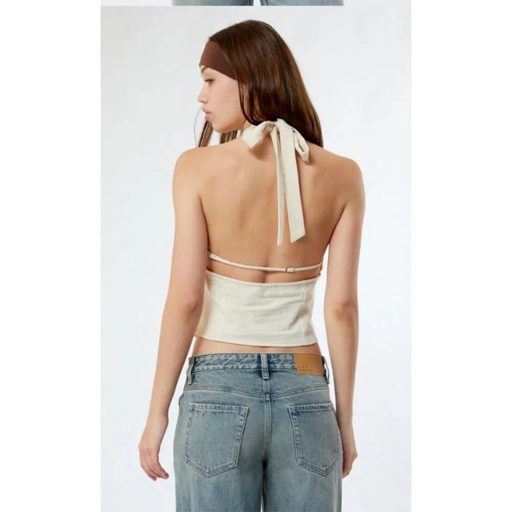 L.A. Hearts Cream Corset Top Size Medium NWT - Image 2