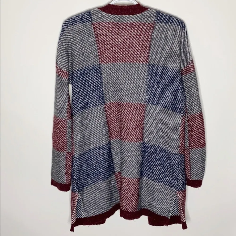 Lucky Brand plaid wool blend open long cardigan size XS - Image 20