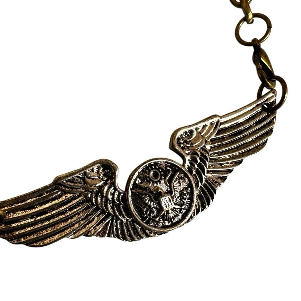 Gypsy Soule Winged Eagle Statement Necklace – WWII Inspired Silver - Image 8