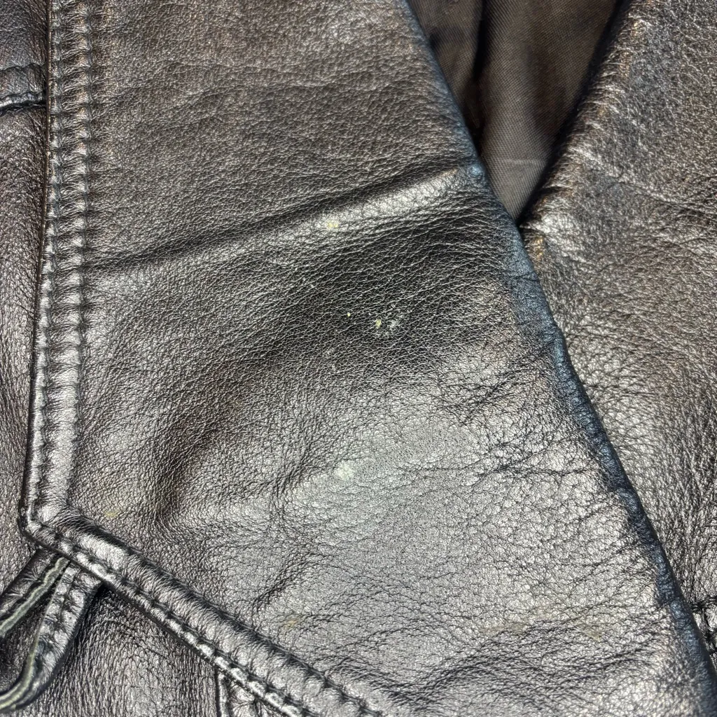 VINTAGE ALTIERI LINEA PELLE Made in Italy Black Leather Cropped Jacket Size 42 - Image 12