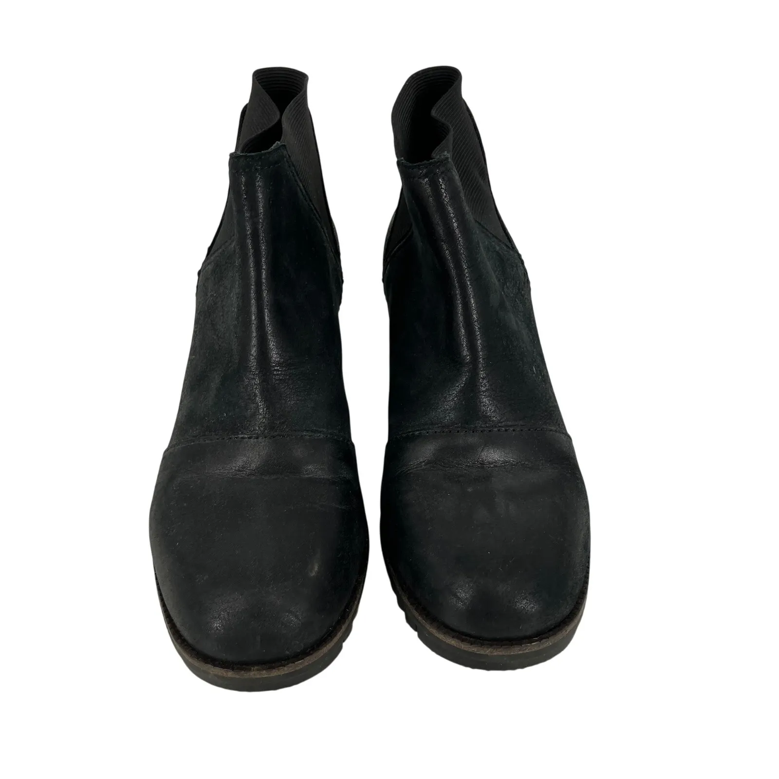 SOREL CATE CHELSEA LEATHER ANKLE BOOT IN BLACK - Image 3