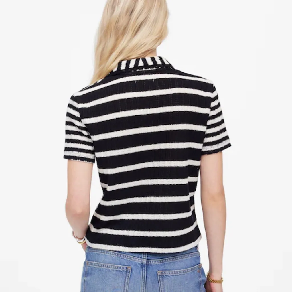 NWT Madewell Crochet Knit V Neck Sweater Tee - Image 3