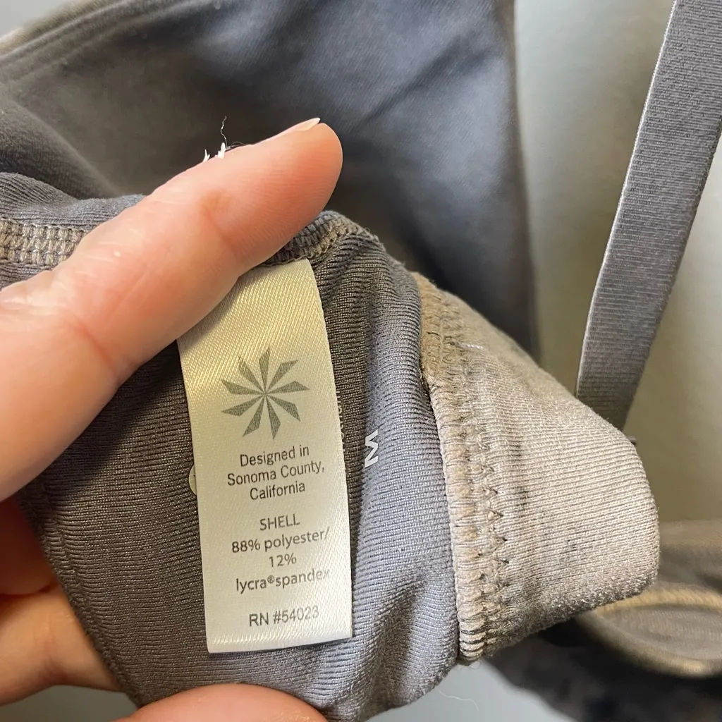 Athleta Women's‎ Hyper Focused Gray Floral Padded Triangle Bra Size Medium - Image 4