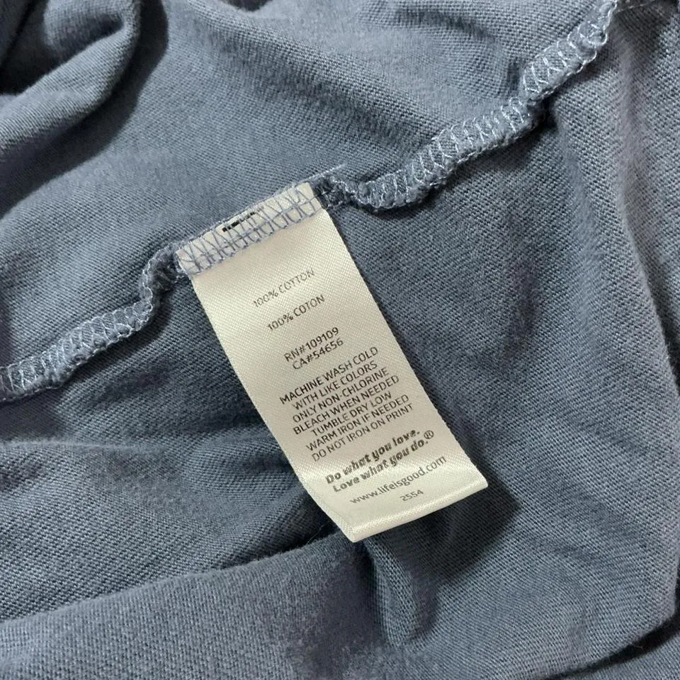 Life Is Good Womens Crusher Long Sleeve T Shirt Blue Poinsettia Floral Print M - Image 7