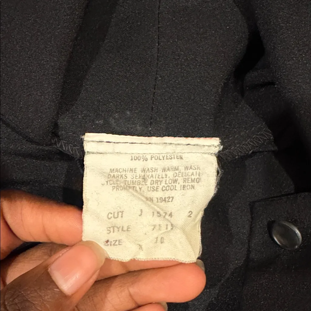 Vintage Black Button Down Blouse SIZE 10 - Image 2