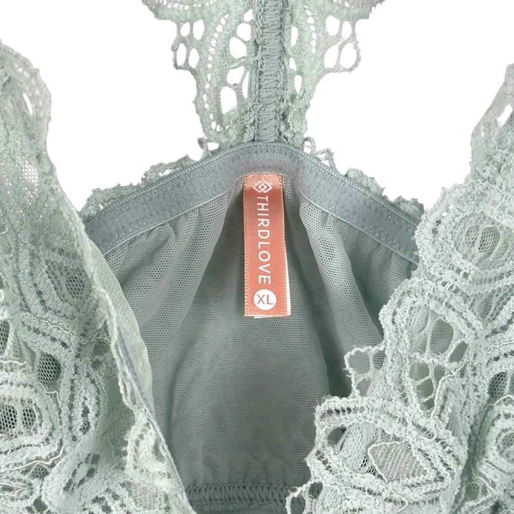 ThirdLove Boho Lace Unpadded Bralette Bra Front Closure Racerback Women's XLarge - Image 13