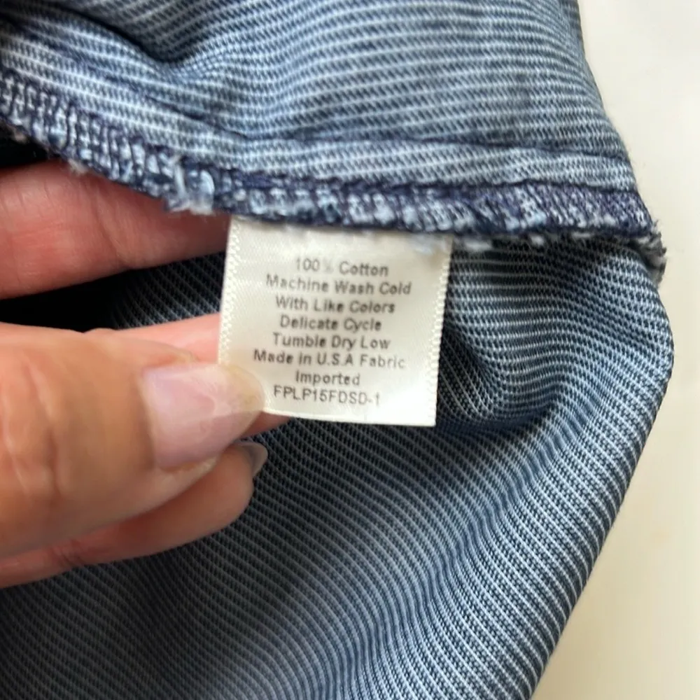 Free People Blue Corduroy Button-Down Shift Dress - Image 8