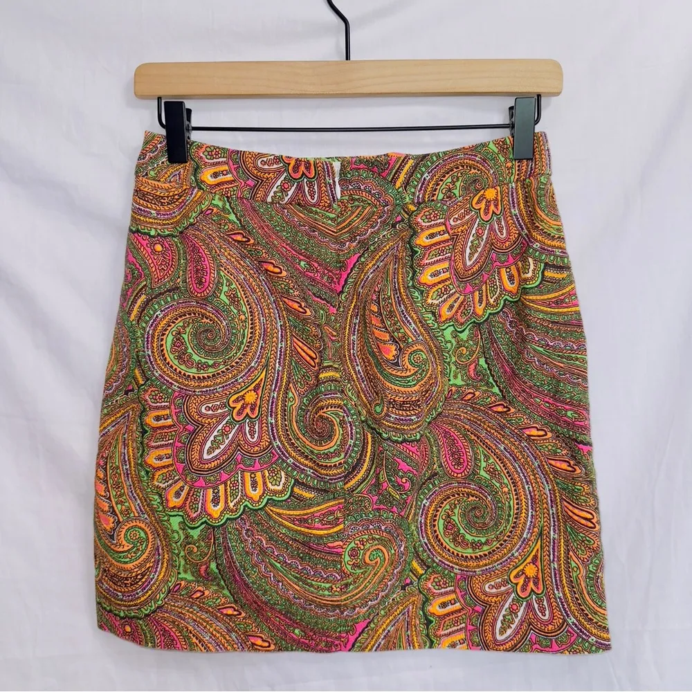 J. Crew Factory Paisley Print High Waisted A - Image 4
